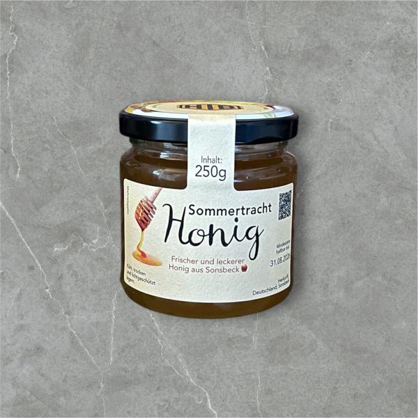 Sonsbecker Sommertracht-Honig – 250g Glas Sonsbecker Sommertracht-Honig – 250g Glas